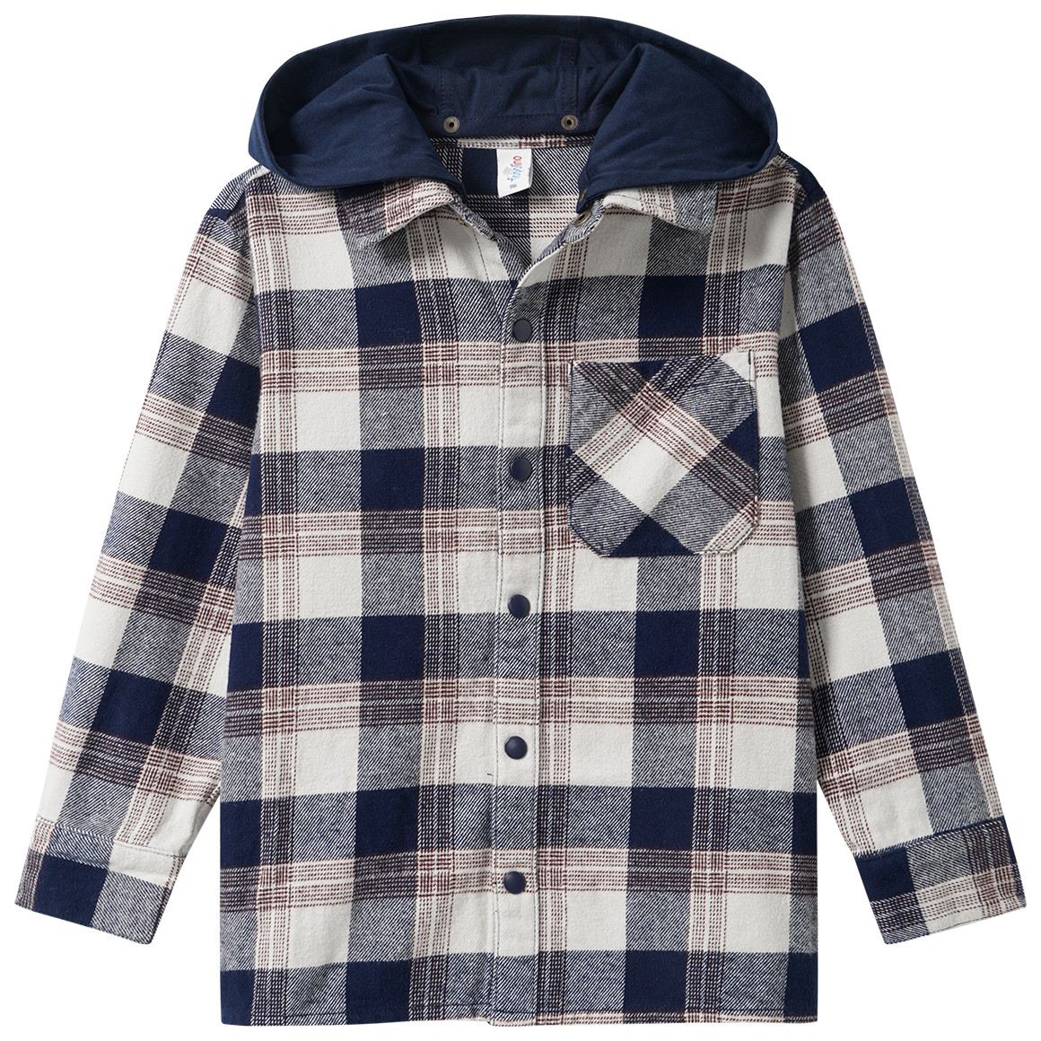 Jungen Flanellhemd mit Sweatkapuze