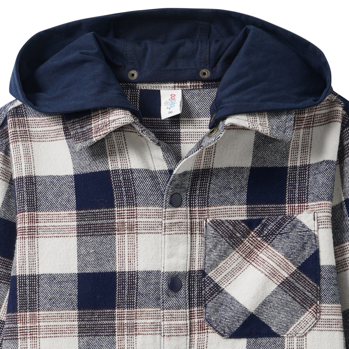 Jungen Flanellhemd mit Sweatkapuze