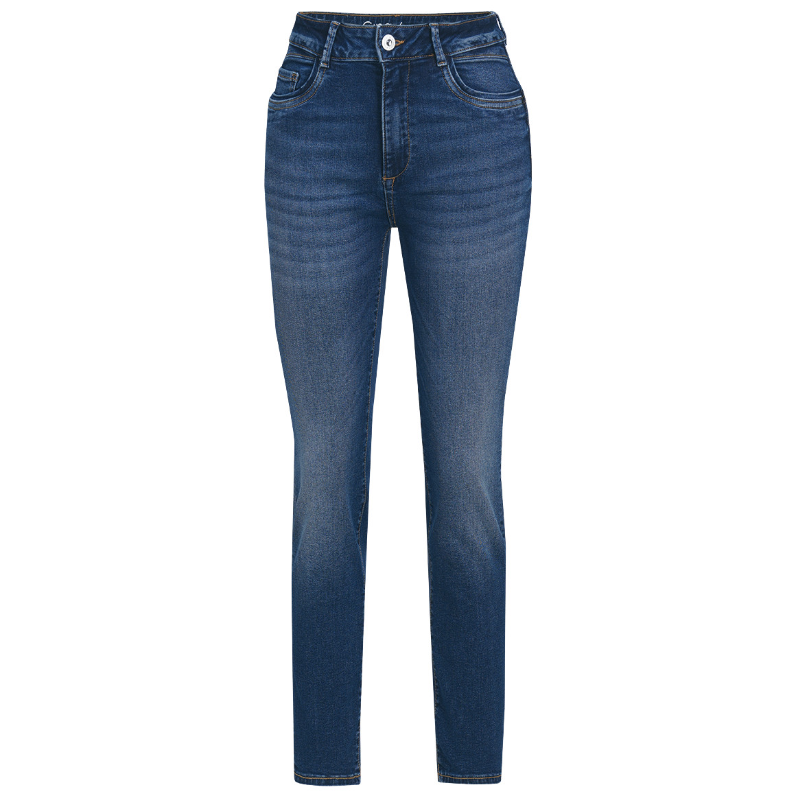 Damen Slim-Jeans mit Used-Waschung