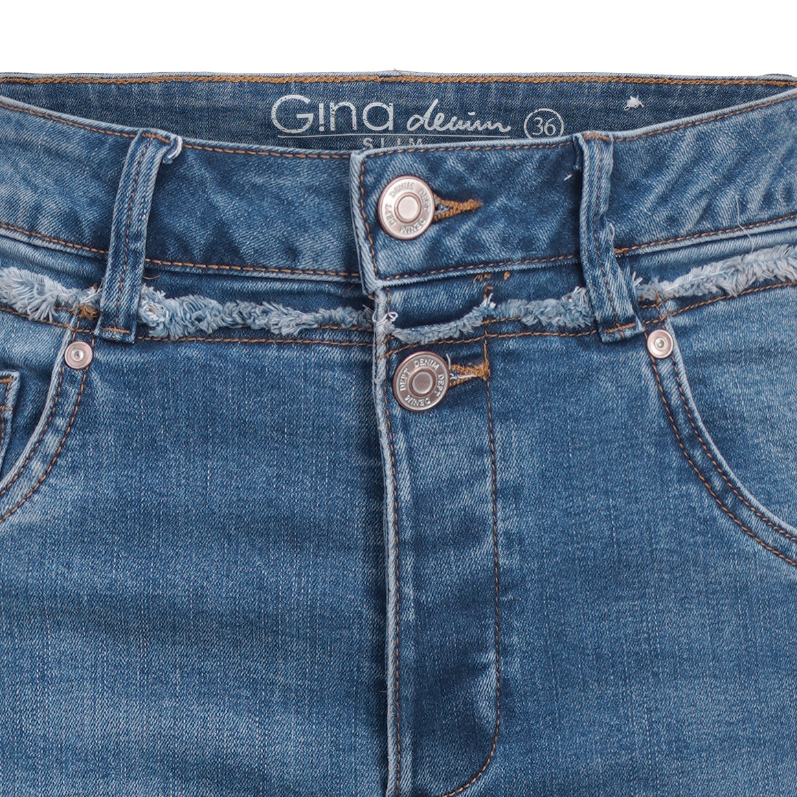 Damen Slim-Jeans mit Used-Waschung