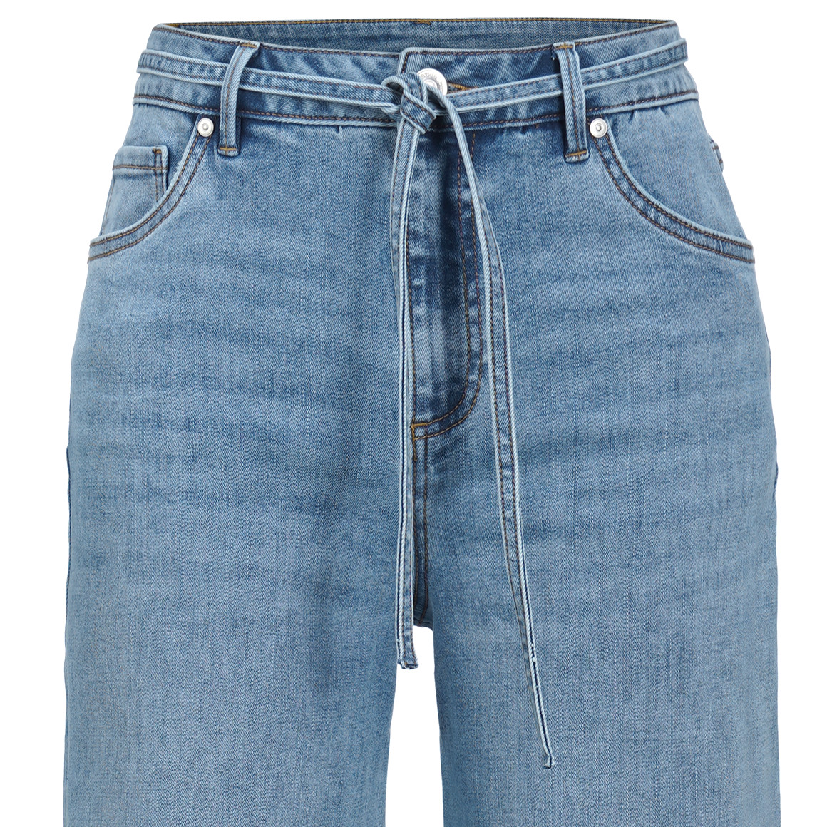 Damen Wide-Leg-Jeans mit Gürtel