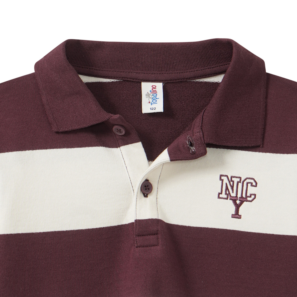 Jongensshirt met lange mouwen en polokraag