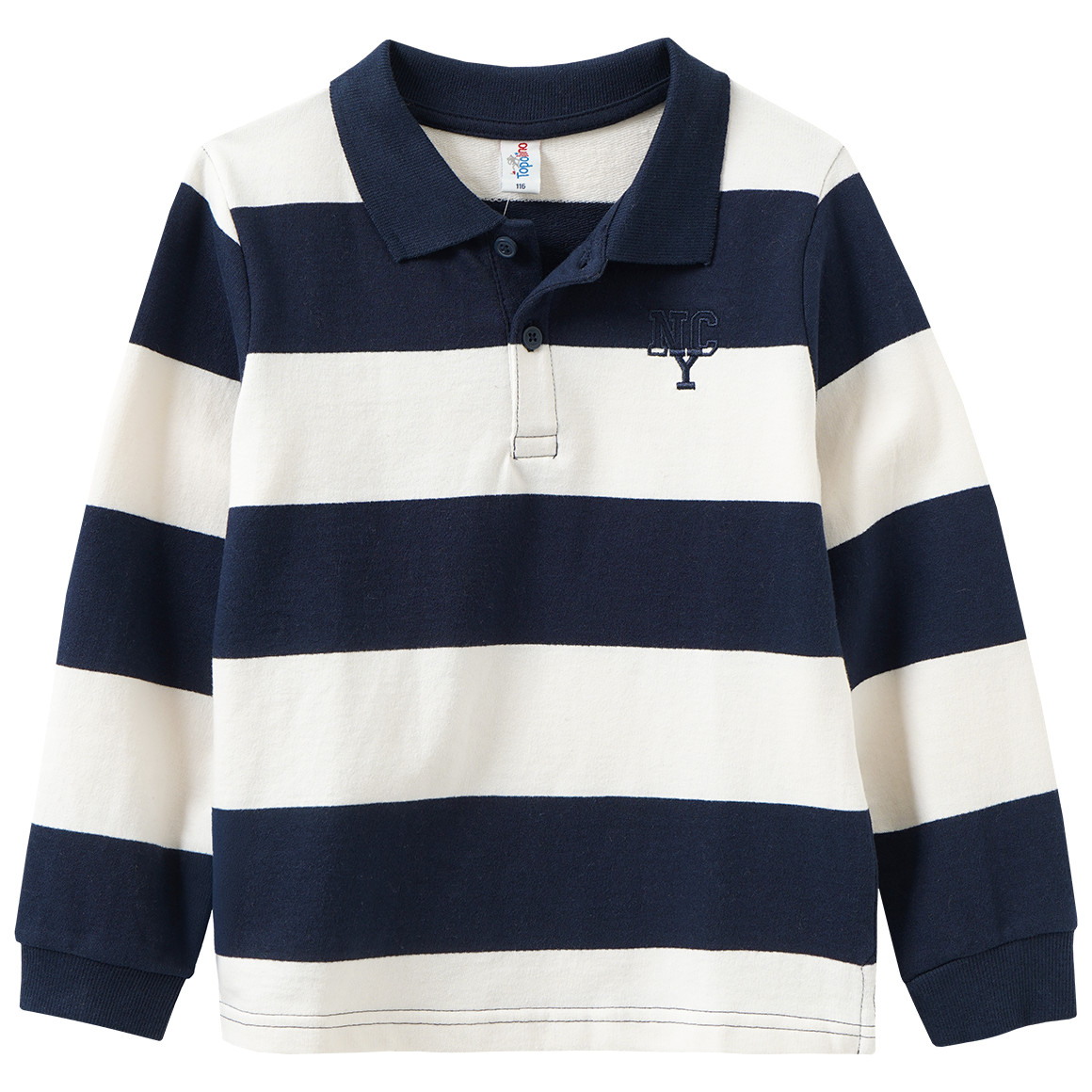 Jongensshirt met lange mouwen en polokraag