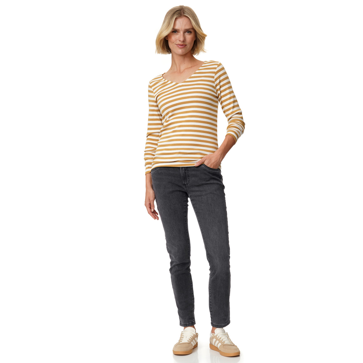 Damen Slim-Jeans mit zwei Knöpfen