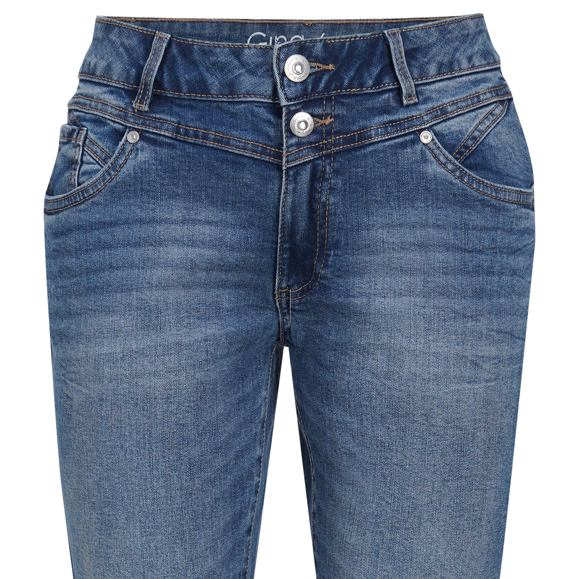 Damen Slim-Jeans mit zwei Knöpfen