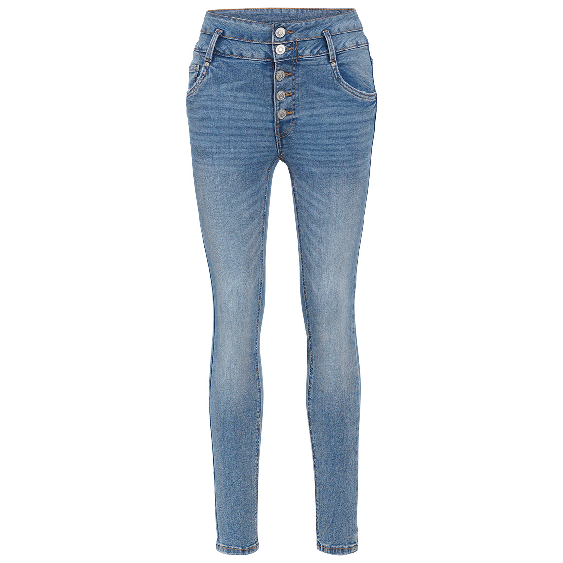 Damen Skinny-Jeans mit großer Knopfleiste