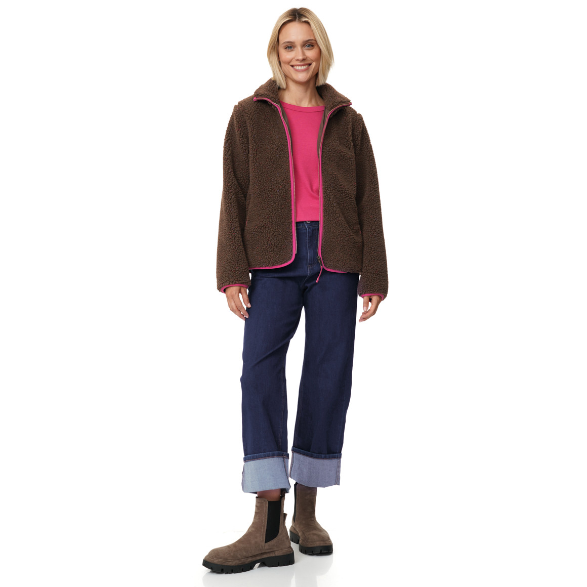 Damen Straight-Relaxed-Jeans in Raw-Denim