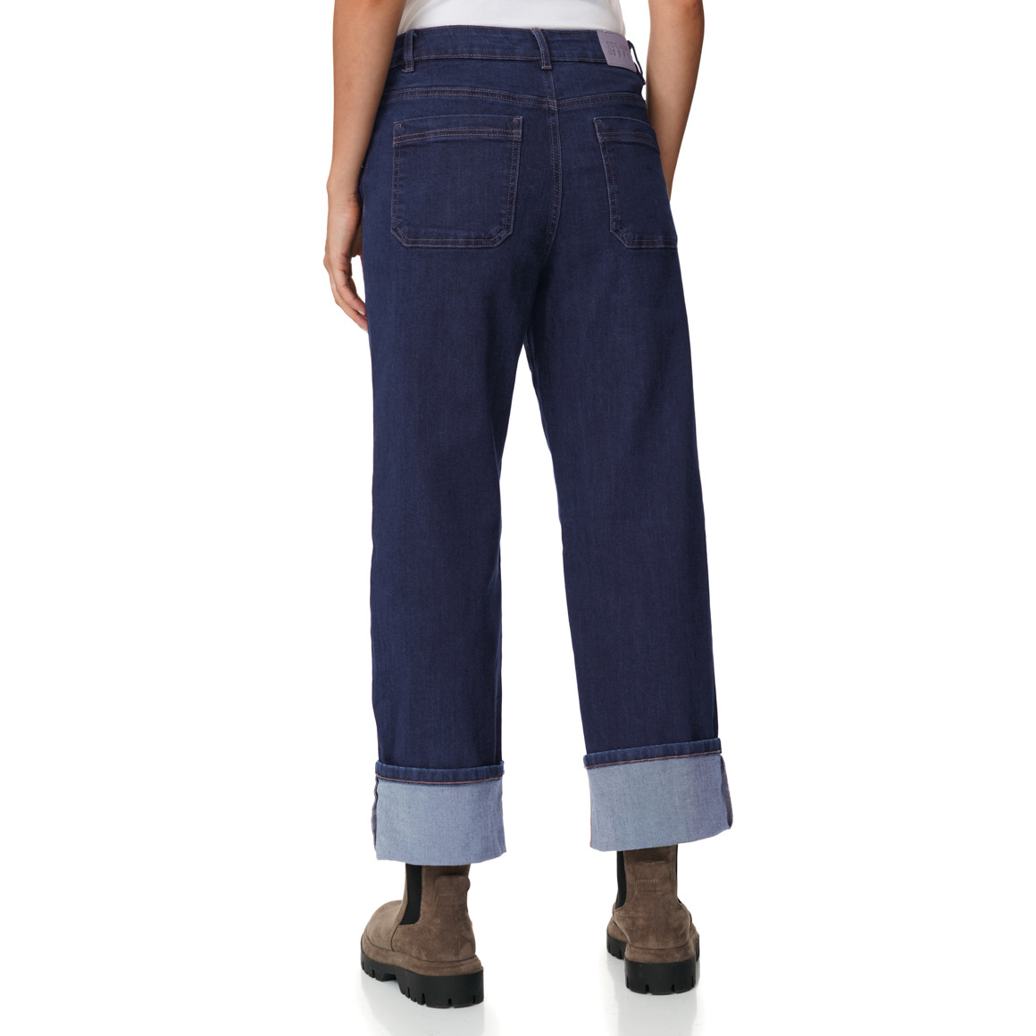 Damen Straight-Relaxed-Jeans in Raw-Denim