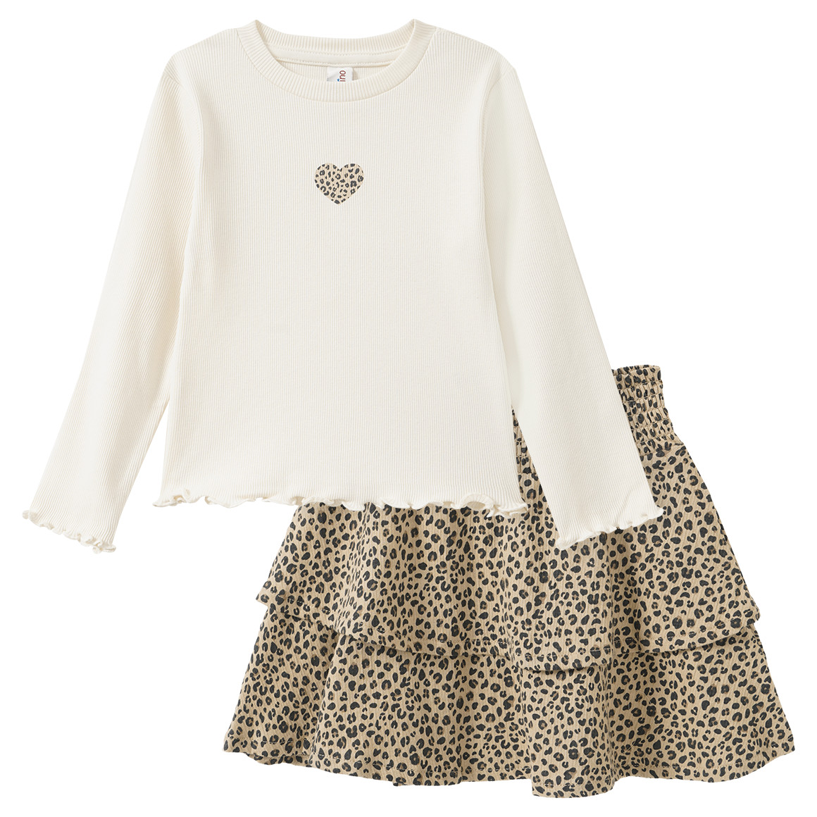 Mädchen Set aus Langarmshirt und Rock
