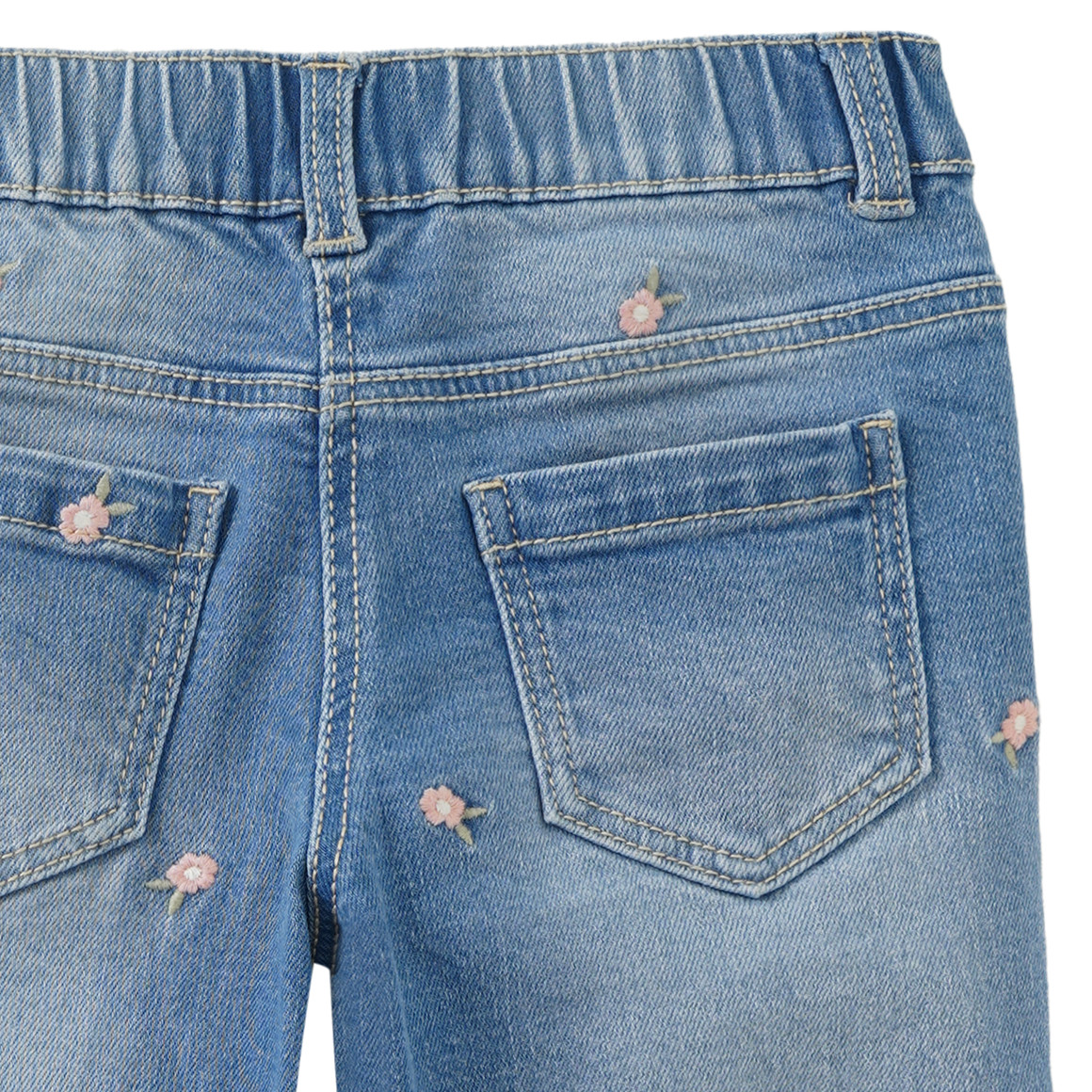 Mädchen Straight-Jeans mit Stickerei