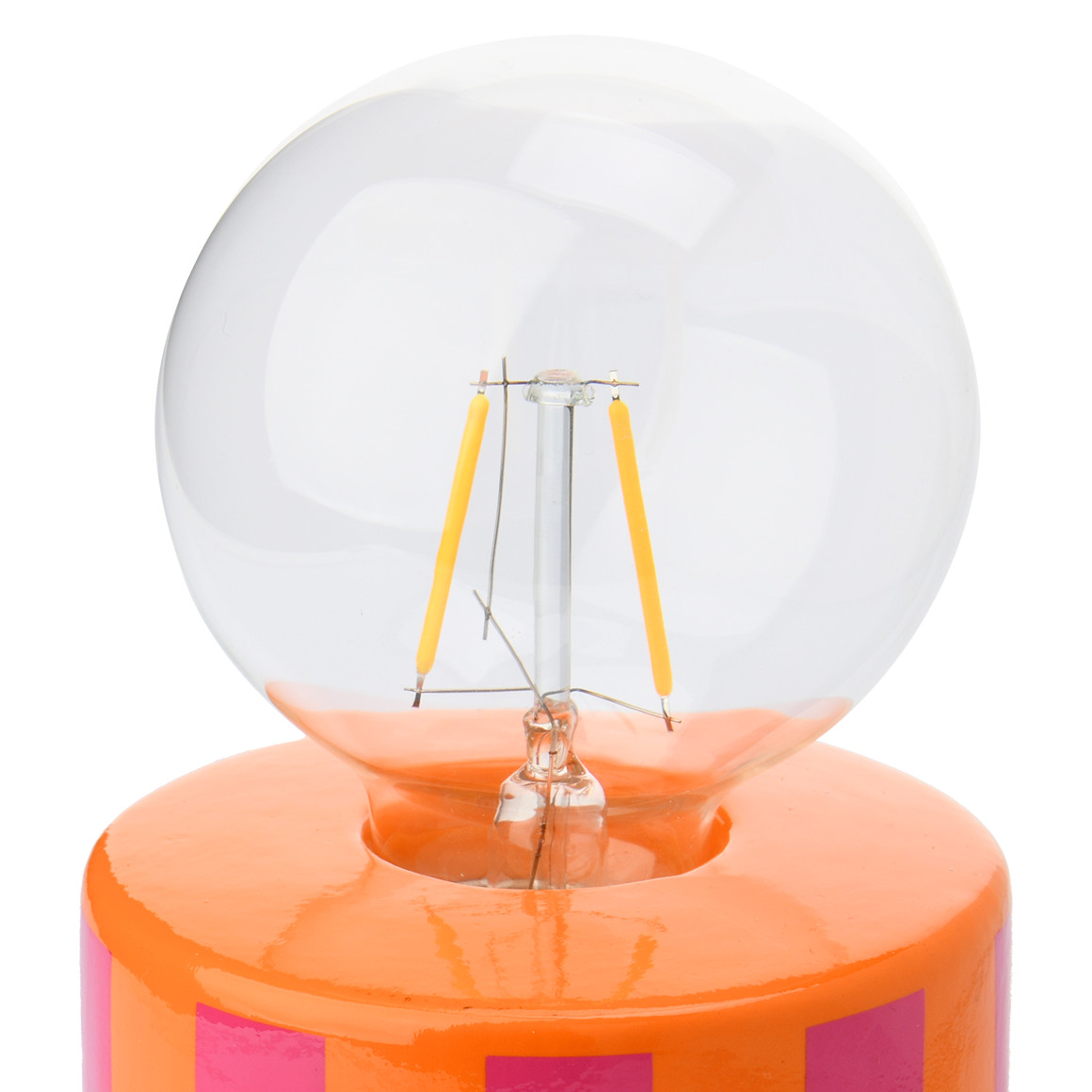 Tischlampe mit bunten Streifen