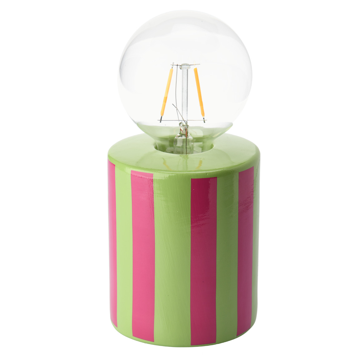 Tischlampe mit bunten Streifen