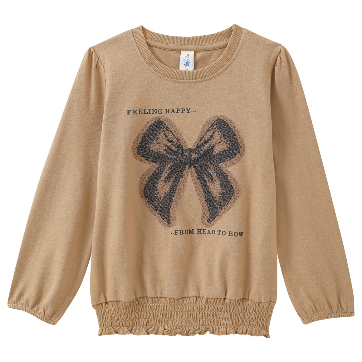 Mädchen Langarmshirt mit Schleifen-Motiv