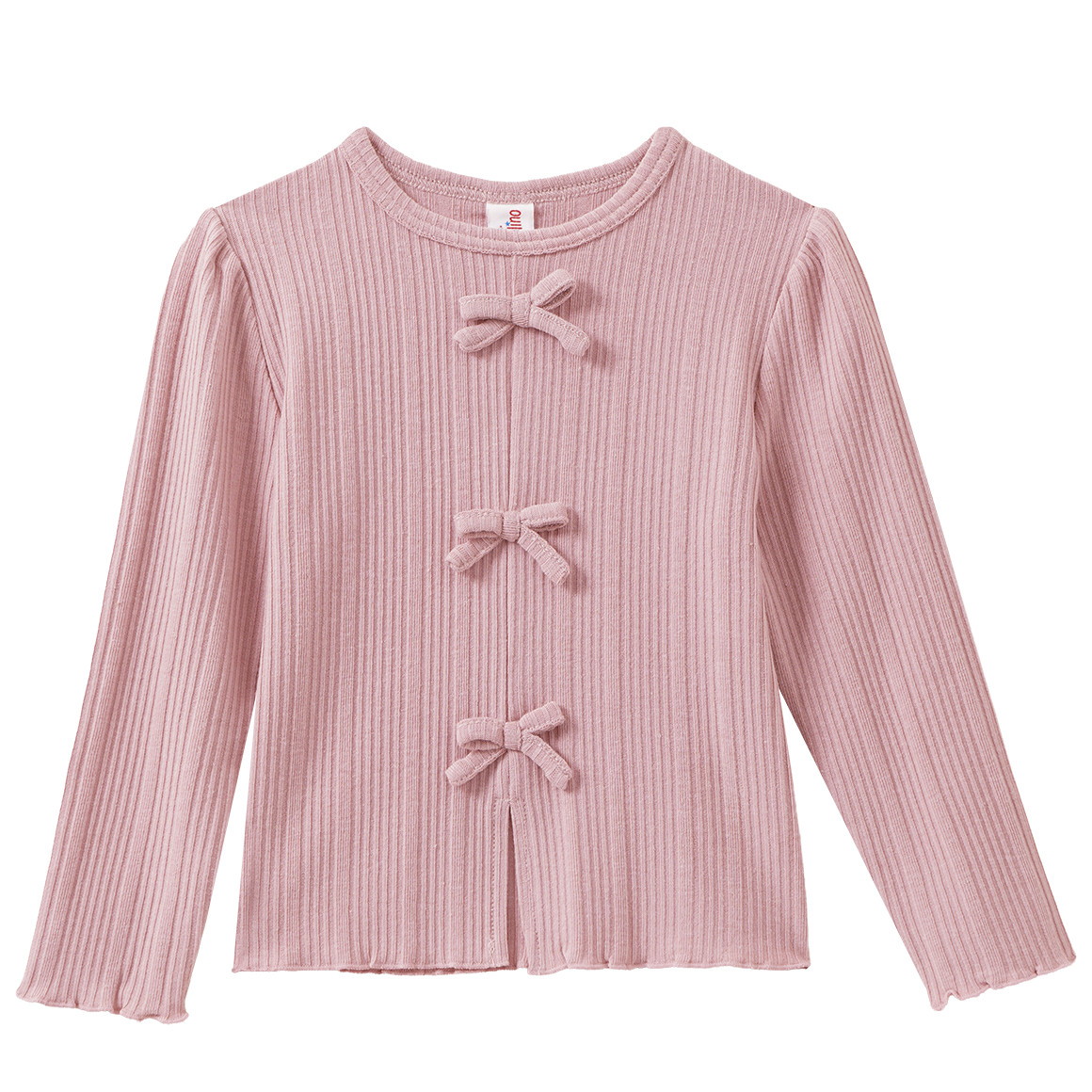 Mädchen Langarmshirt mit Zierschleifen