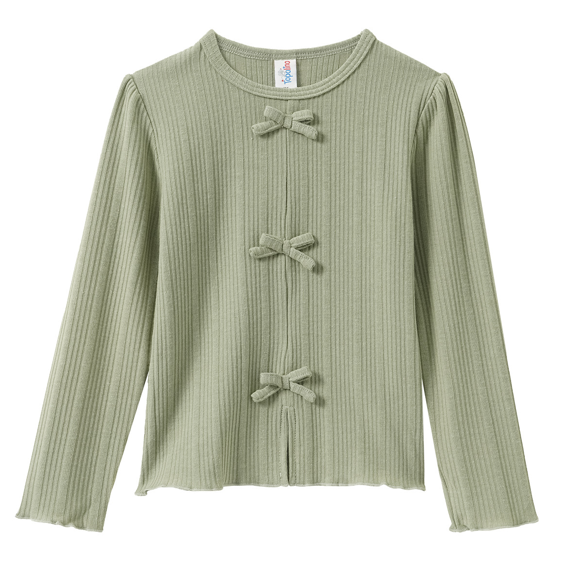Mädchen Langarmshirt mit Zierschleifen