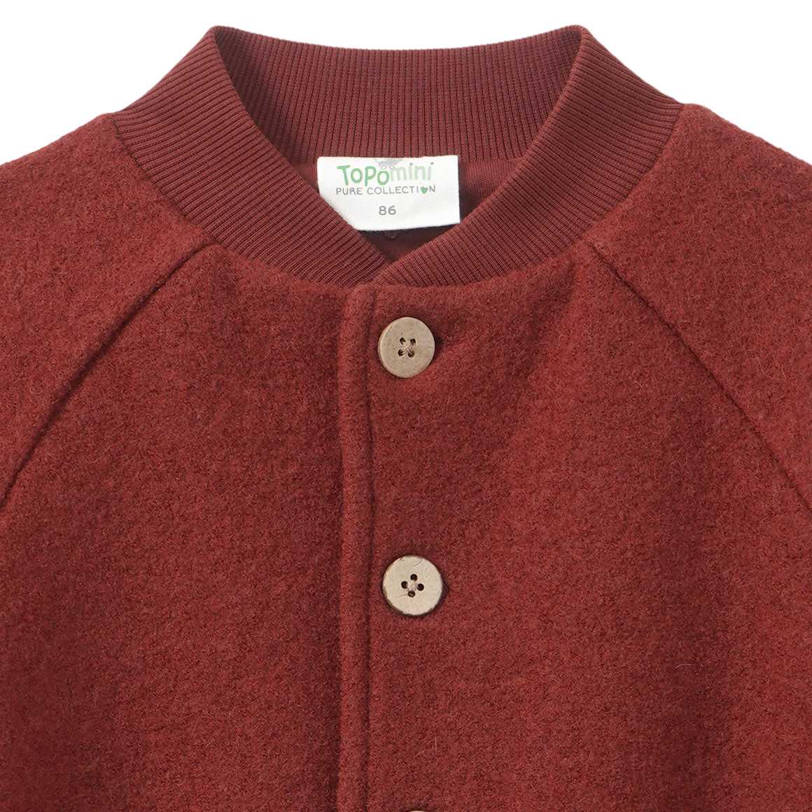 Baby Wollwalk-Blousonjacke mit Rippbündchen