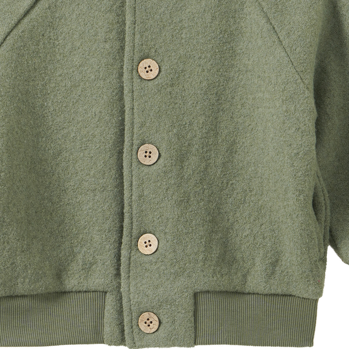 Baby Wollwalk-Blousonjacke mit Rippbündchen