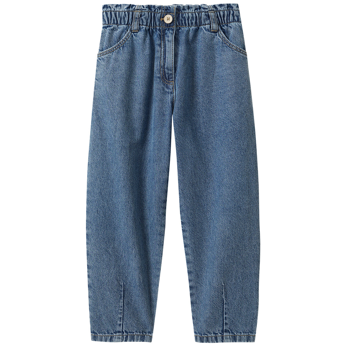Mädchen Paperbag-Jeans mit Used-Waschung