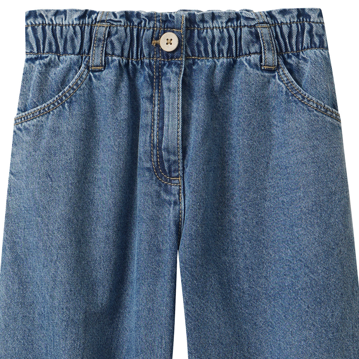 Mädchen Paperbag-Jeans mit Used-Waschung