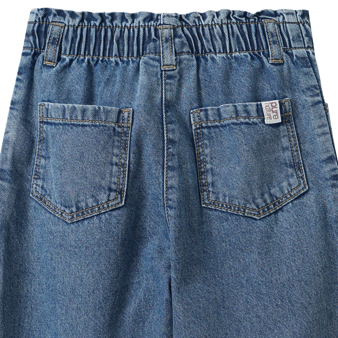 Mädchen Paperbag-Jeans mit Used-Waschung