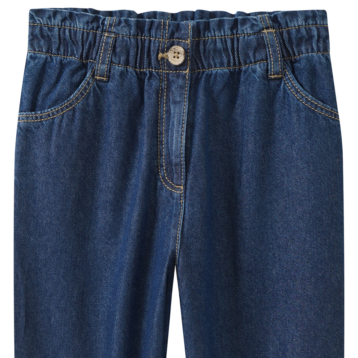 Mädchen Paperbag-Jeans mit Used-Waschung