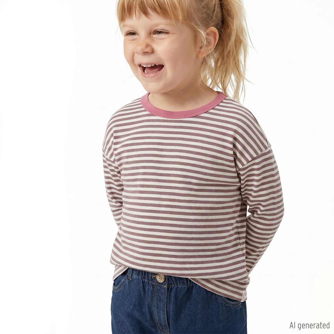 Mädchen Langarmshirt mit Streifen