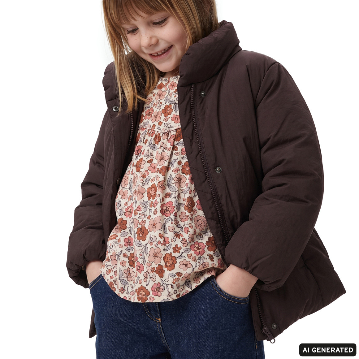 Mädchen Winterjacke mit Stehkragen
