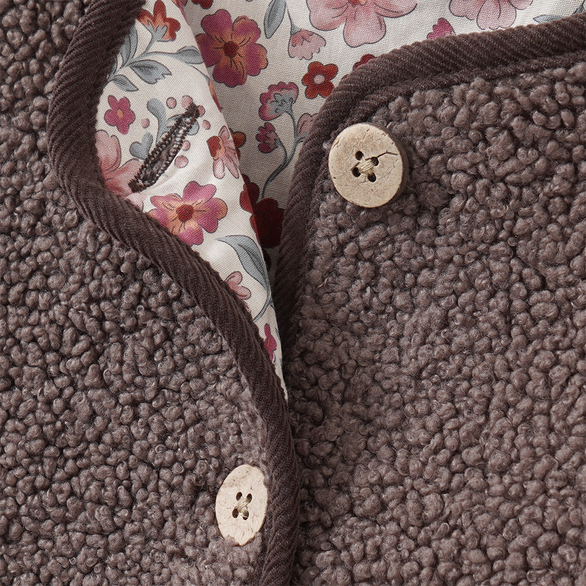 Mädchen Teddyjacke mit abnehmbaren Ärmeln