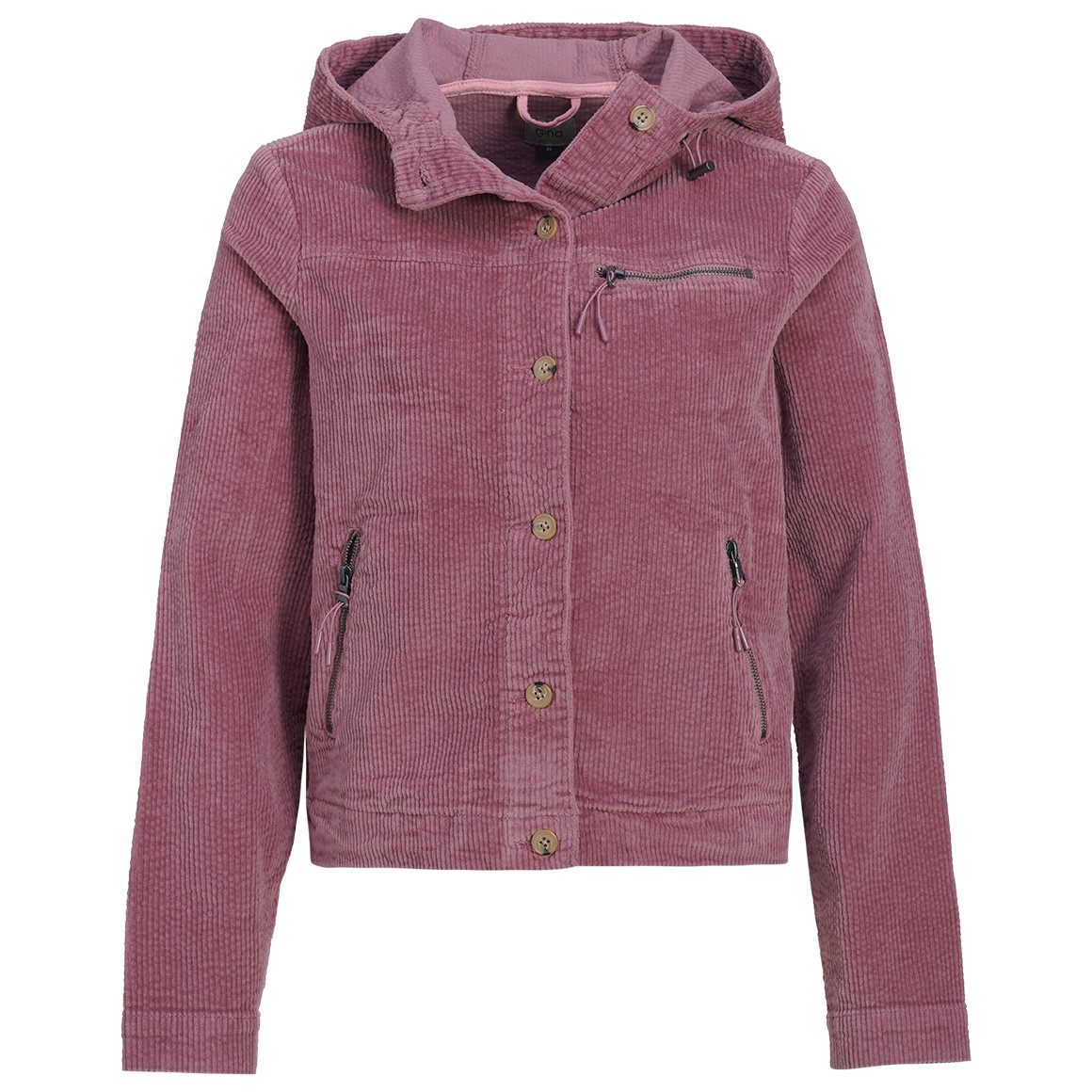 Damen Cordjacke mit Kapuze