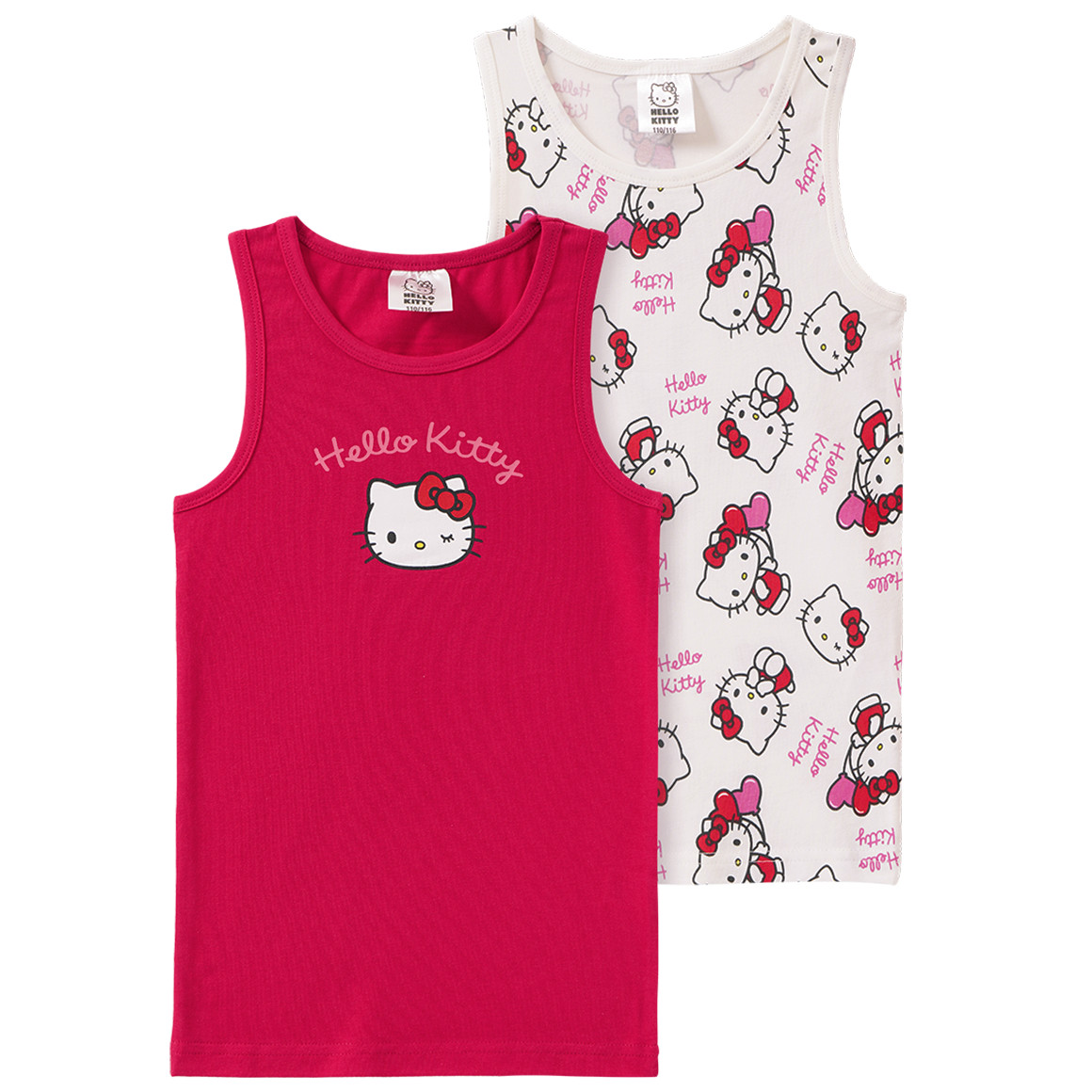 2 Hello Kitty Unterhemden mit Print