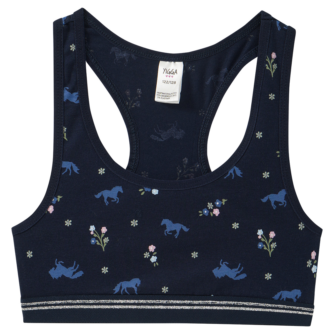 2 Mädchen Bustiers mit Pferde-Motiven