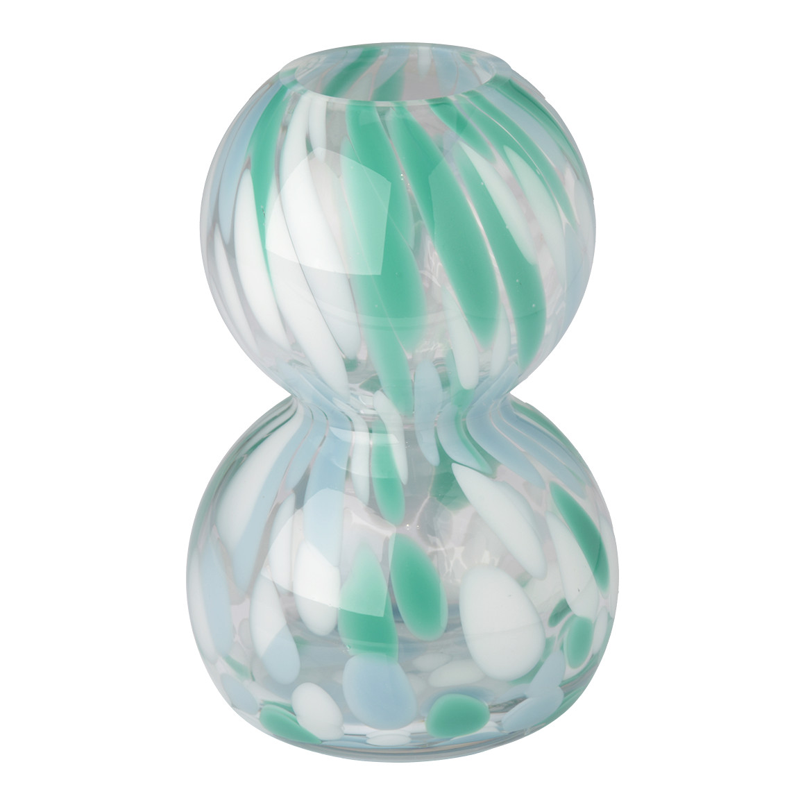 Glasvase mit Farbakzenten