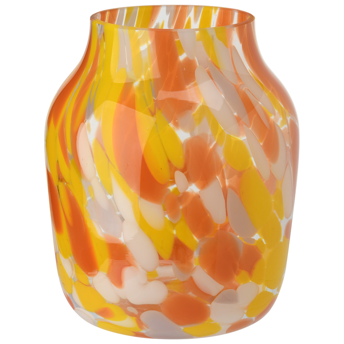 Glasvase mit Farbakzenten