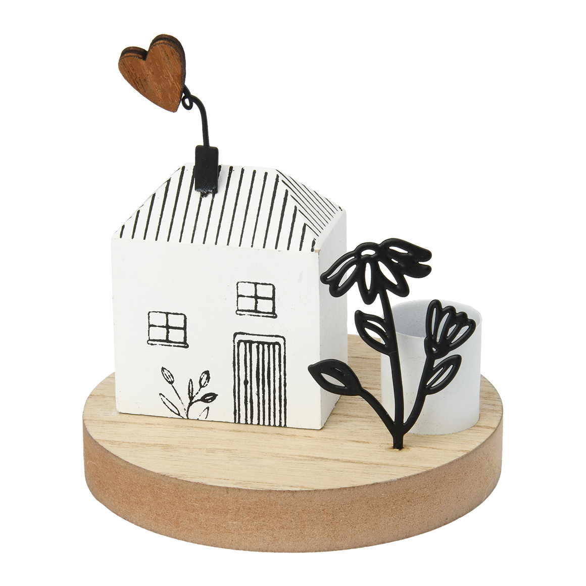 Kerzenhalter mit Deko-Haus
