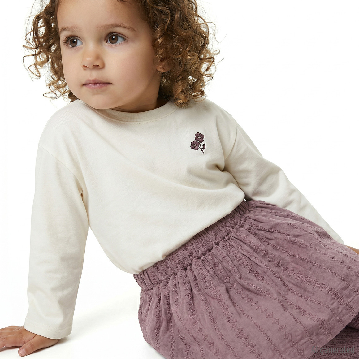 Mädchen Langarmshirt mit Stickerei