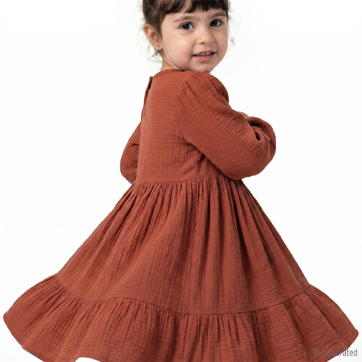 Mädchen Musselin-Kleid mit Volant