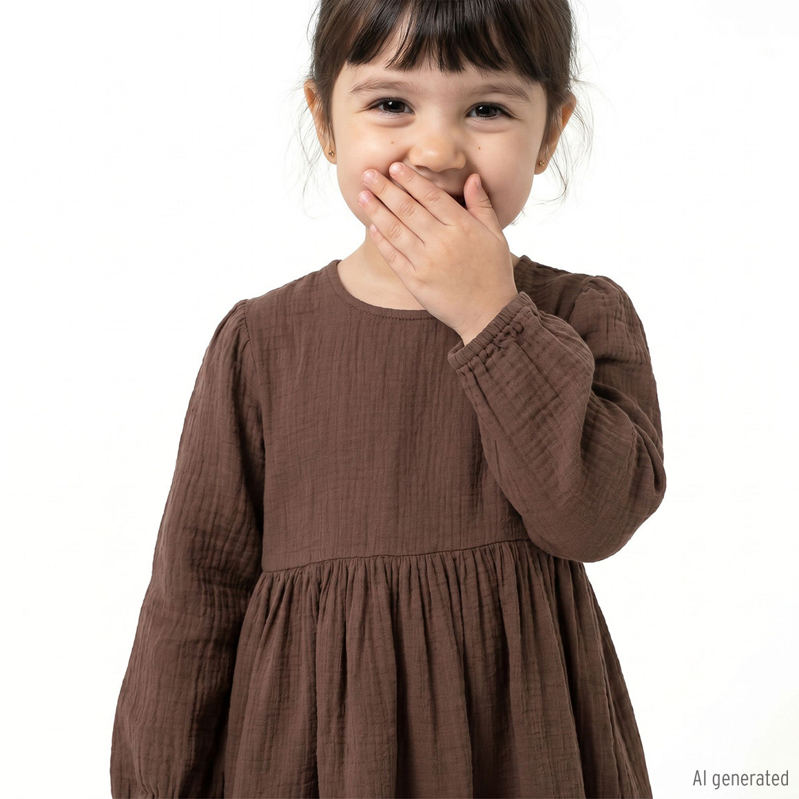 Mädchen Musselin-Kleid mit Volant