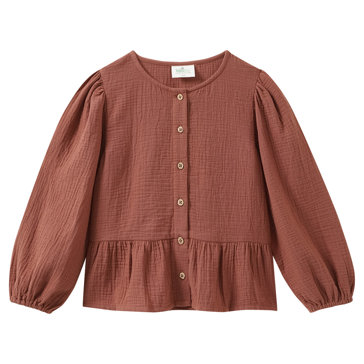 Mädchen Musselin-Bluse mit Volant