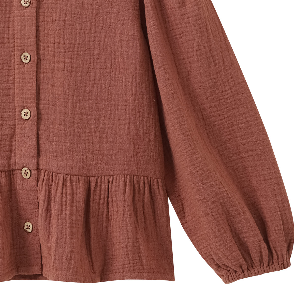 Mädchen Musselin-Bluse mit Volant