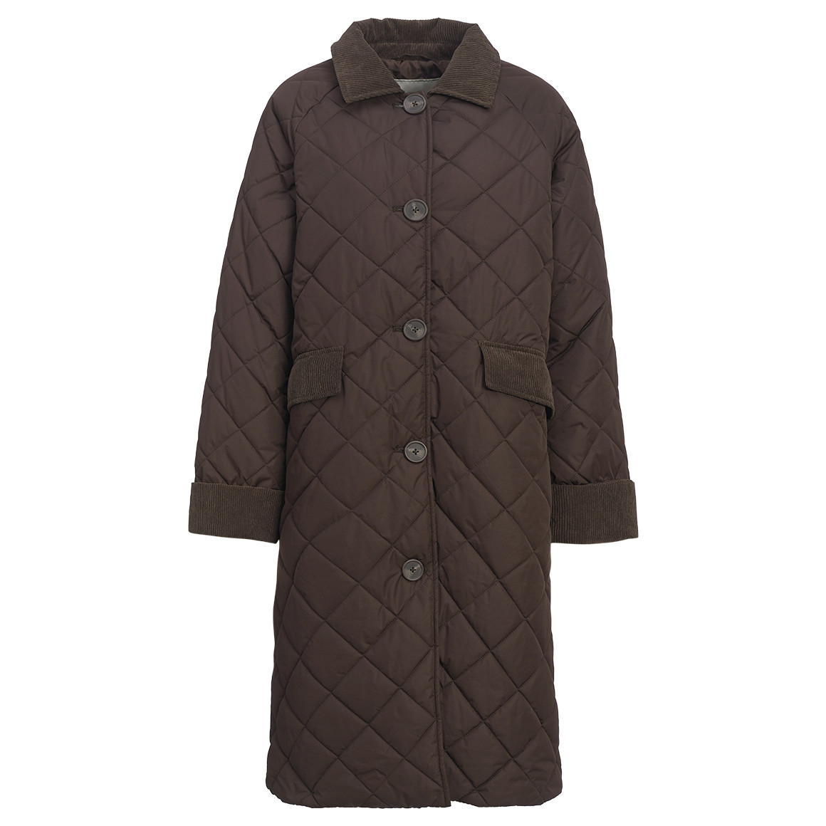 Damen Steppmantel mit Corddetails