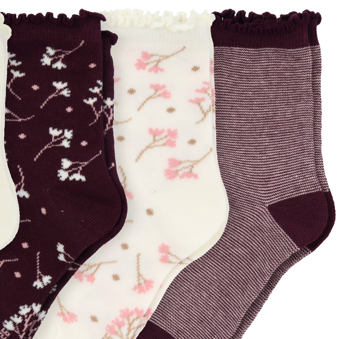 5 Paar Mädchen Socken in verschiedenen Farben