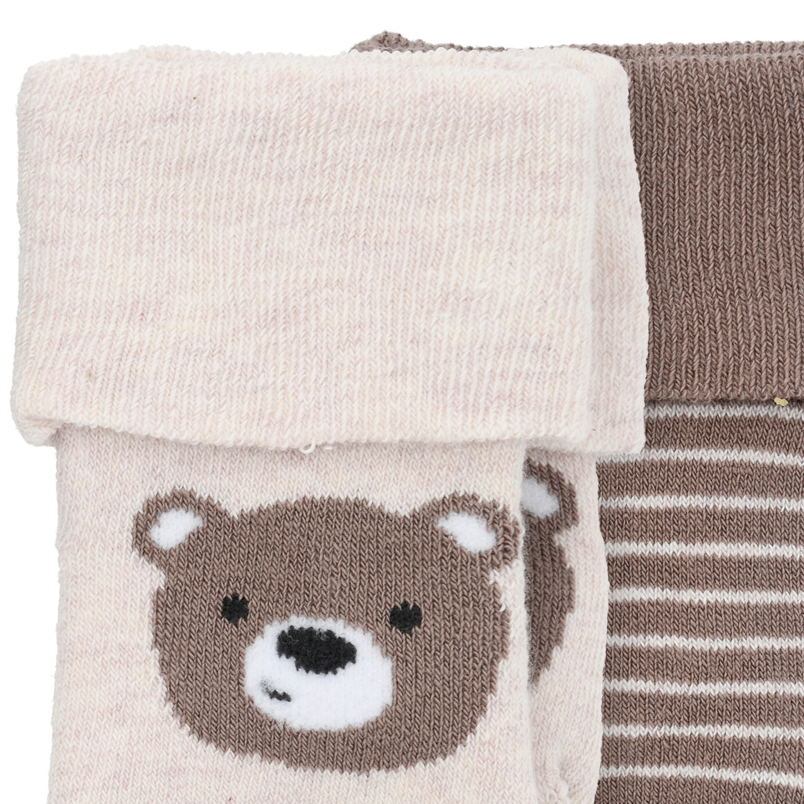 2 Paar Newborn Frotteesocken mit Bär-Motiv
