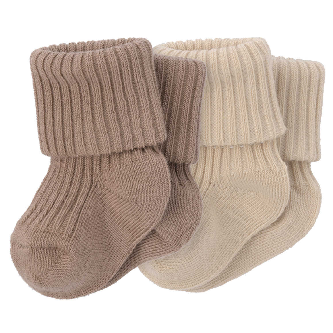 2 Paar Newborn Socken mit Umschlagbündchen