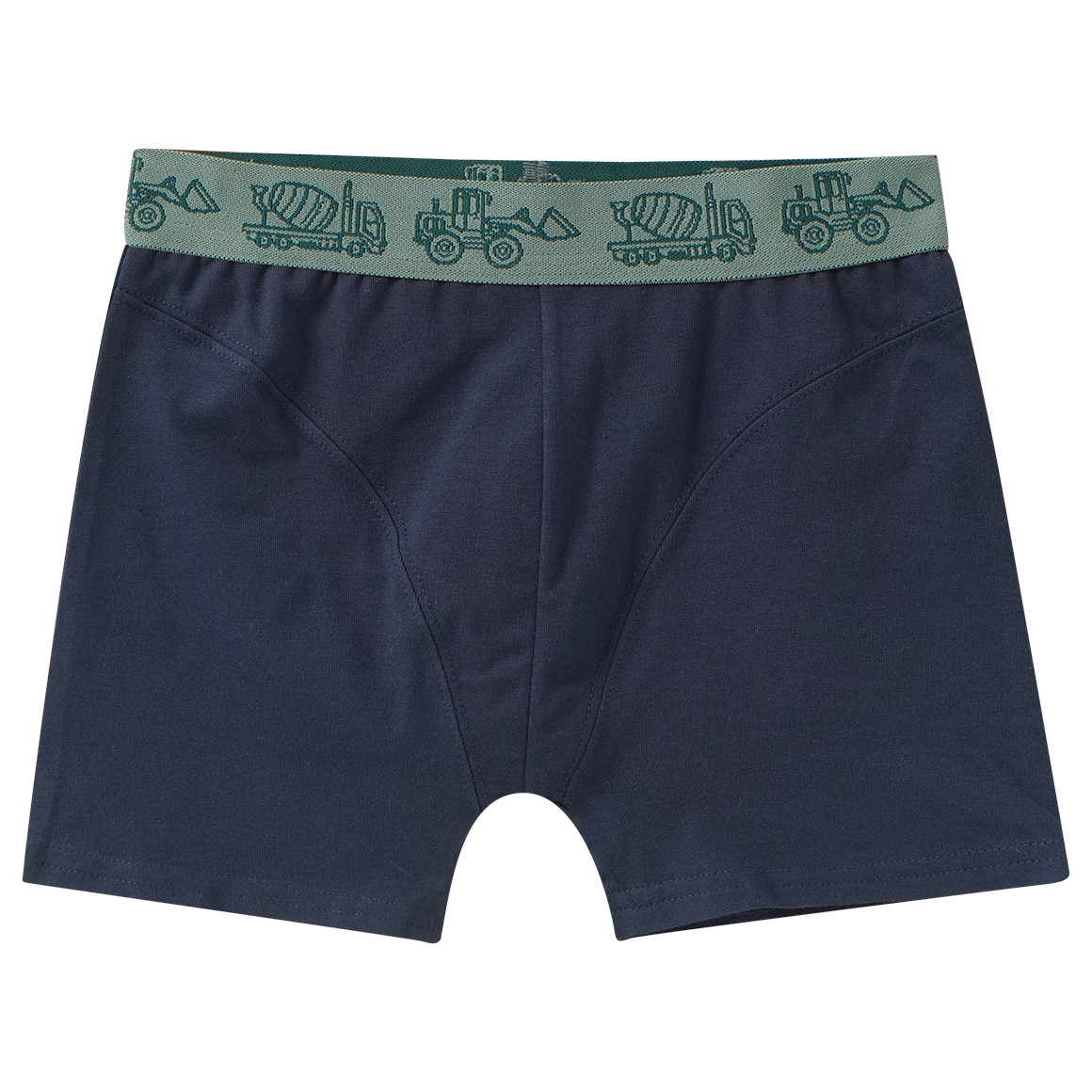 3 Jungen Boxer mit Baufahrzeugen