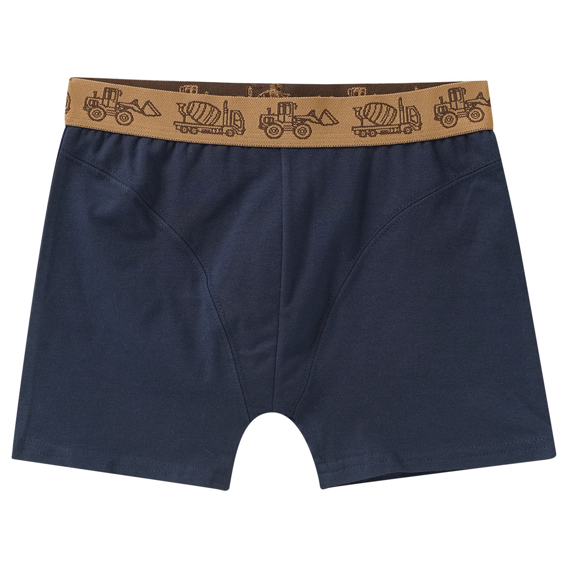3 Jungen Boxer mit Baufahrzeugen