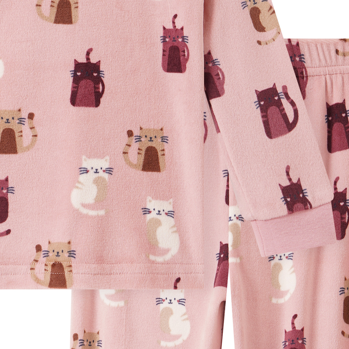 Mädchen Schlafanzug mit Katzen-Motiven