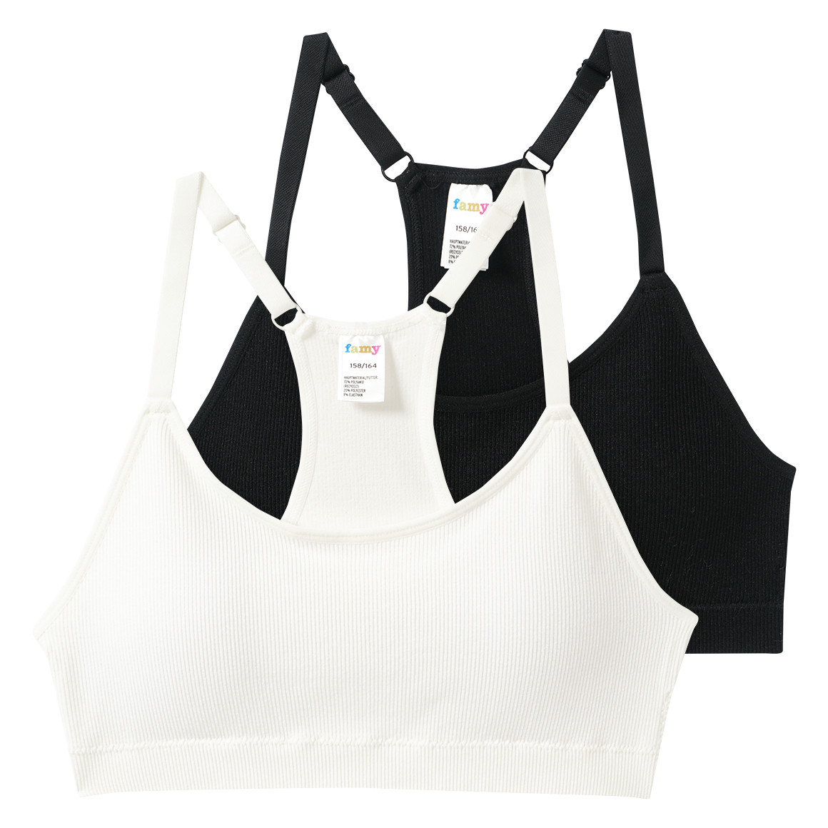 2 Mädchen Seamless-Bustiers mit Pads