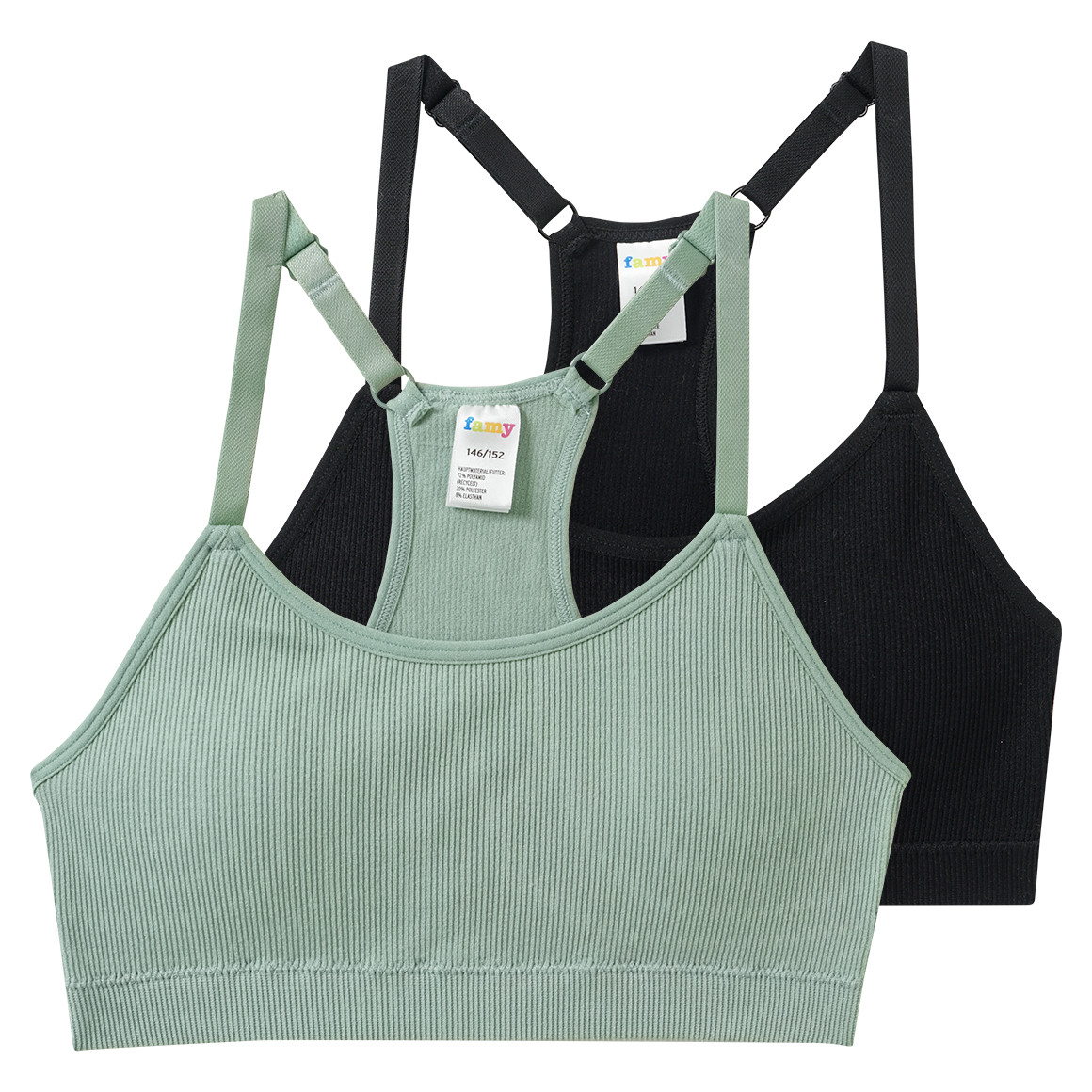 2 Mädchen Seamless-Bustiers mit Pads