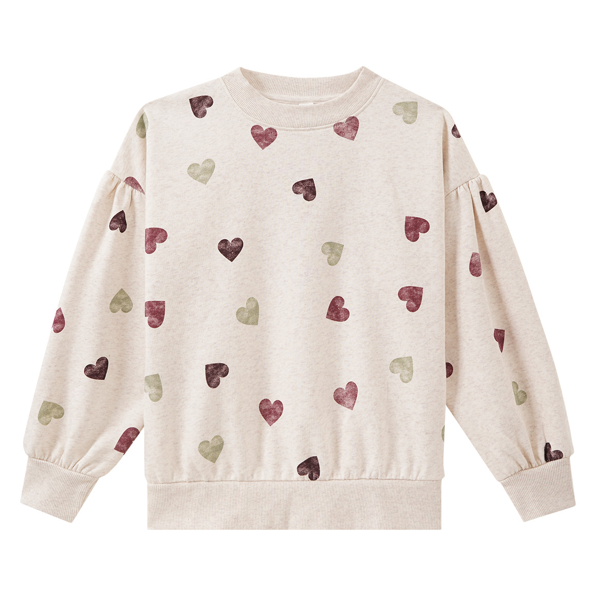 Mädchen Sweatshirt mit Herz-Allover