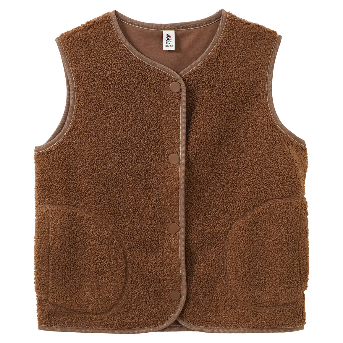 Mädchen Teddyweste mit Knopfleiste